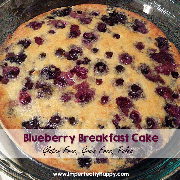 Gluten Free Blueberry Breakfast Cake - gluten free, grain free, Paleo | ImperfectlyHappy.com