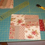 Floral quilt in progress.