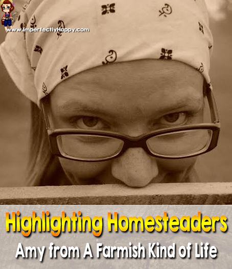 Highlighting Homesteaders - Amy of A Farmish Kind of Life. This weekly series introduces you to homesteaders, backyard farmers, urban farmers and homesteaders with acres. Join me every Friday| ImperfectlyHappy.com